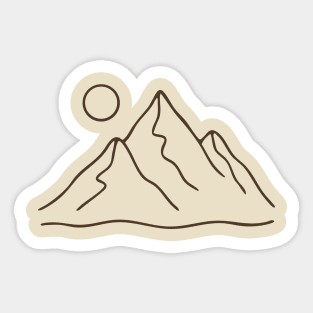 Minimal Mountain Line Art Sticker